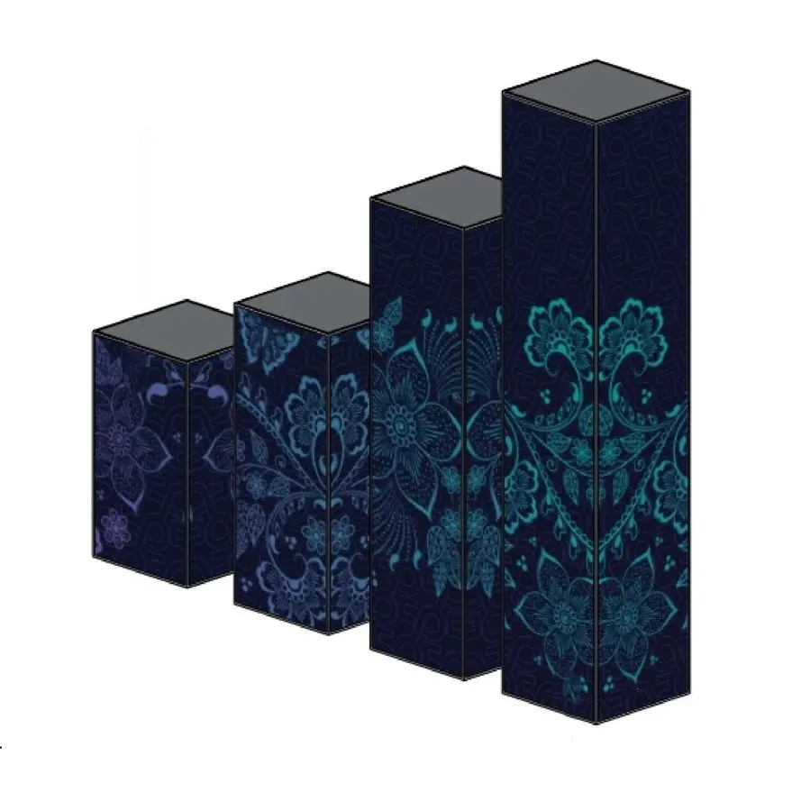 Acrylic Lighted Poles (Black) [Various Measurements][Sets of 4]