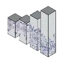 Acrylic Lighted Poles (White) [Various Measurements][Sets of 4]