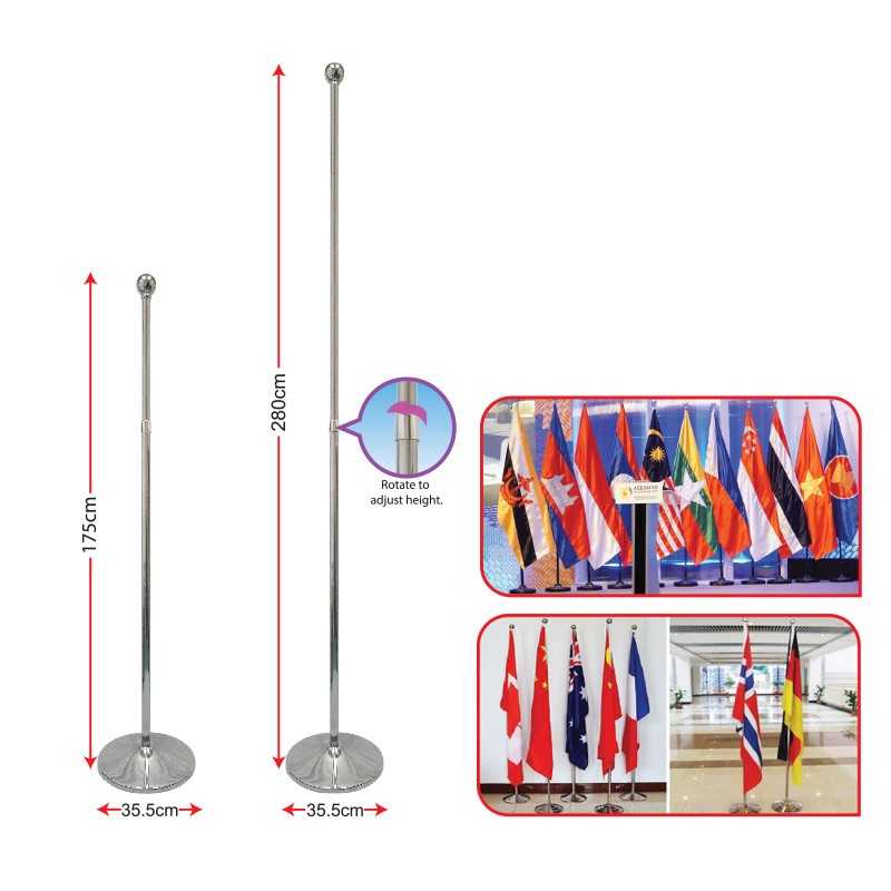 Flag Pole with Stand [2.8m (H)]