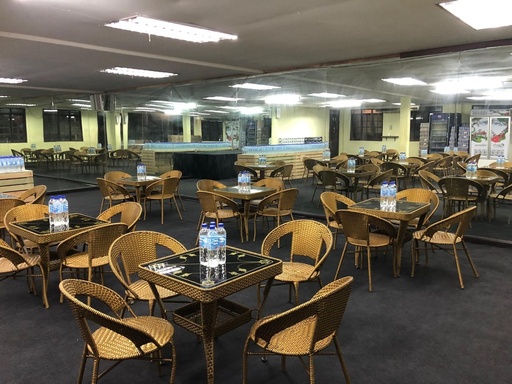 [2000701516E] Garden Table Set (Glass Top/Woven Plastic) c/w 4 Chairs