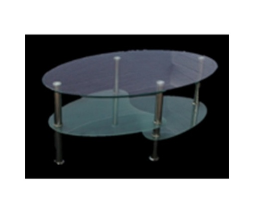 [2000701037E] Coffee Table (Oval/Glass) [1350mm (L) x 350mm (W) x 400mm (H)]