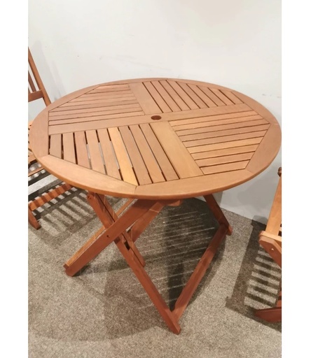 [2000701027E] Parasol Round Garden Table